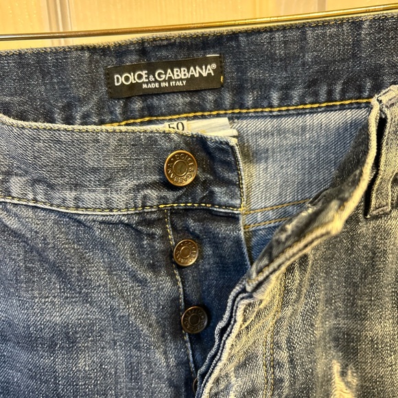 Dolce & Gabbana Men’s Ripped Blue Jeans Size 50 / Waist ~34 inches - Picture 3 of 9